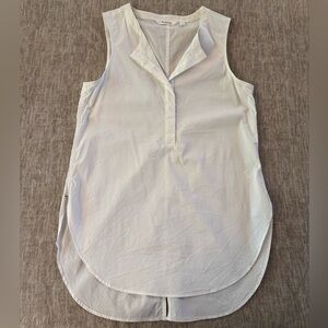 Athleta White Sleeveless Mandarin Collar Blouse